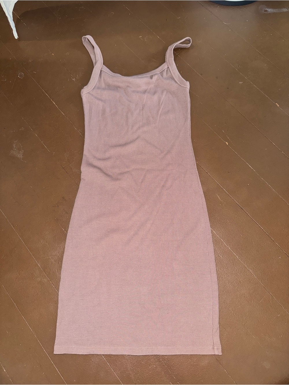 Sleeveless Ribbed Bodycon Dress in Taupe